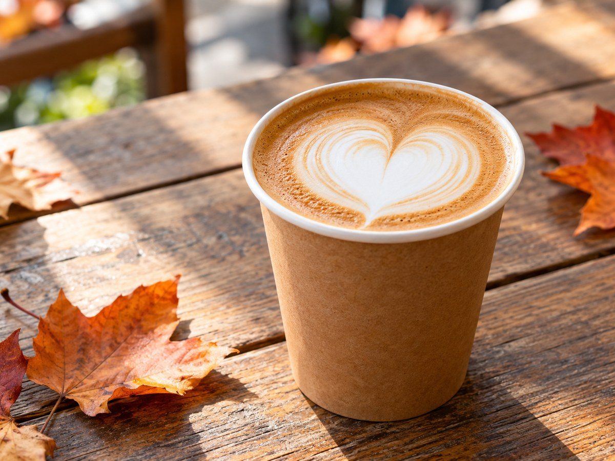 Latte with heart latte art