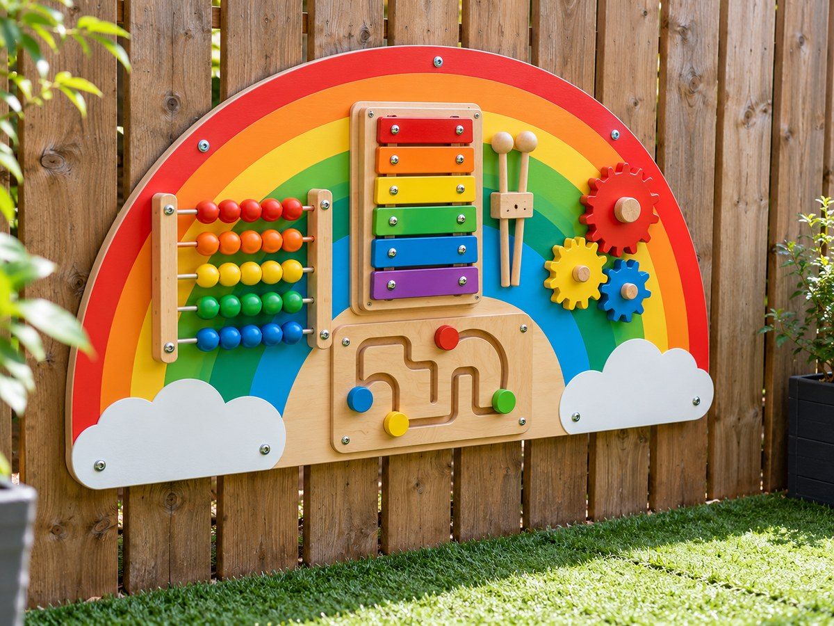 Colourful rainbow activity board for little ones